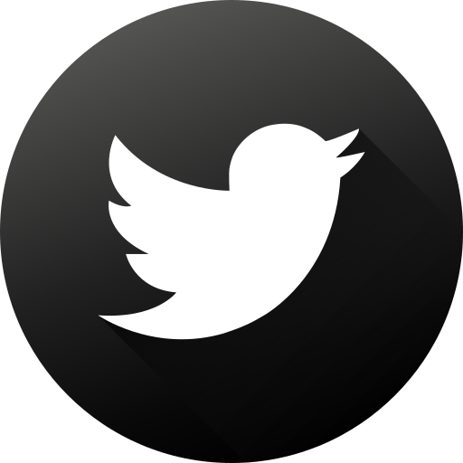 Black white, circle, high quality, long shadow, social, social media, twitter icon